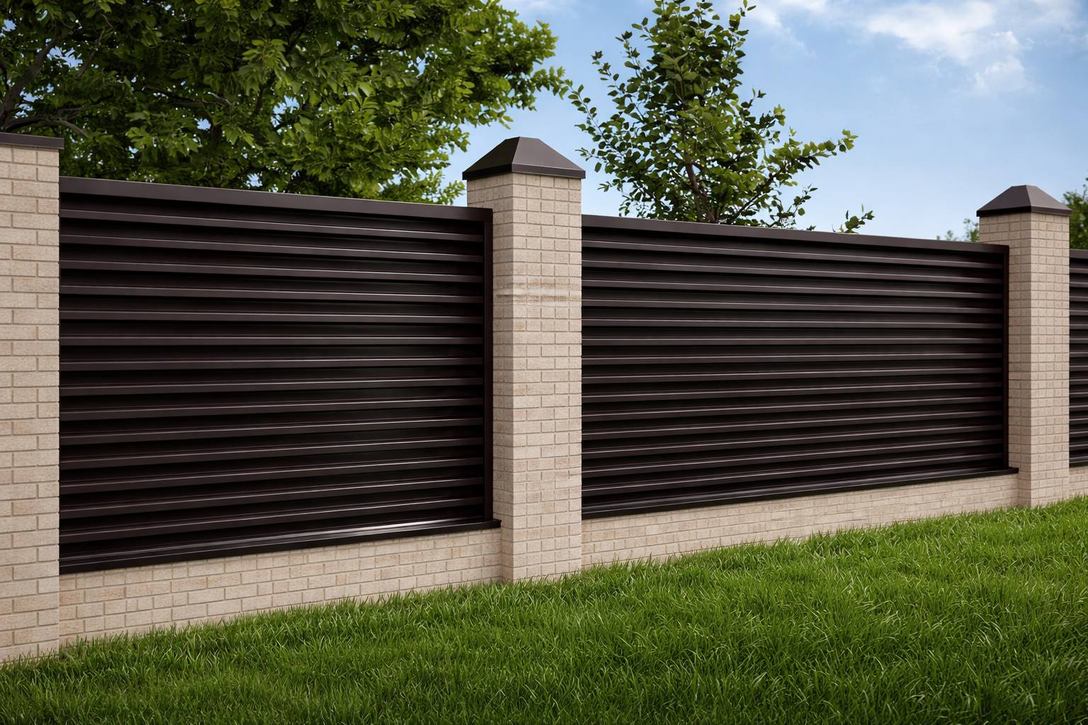 Монтаж забора «Еврожалюзи» S